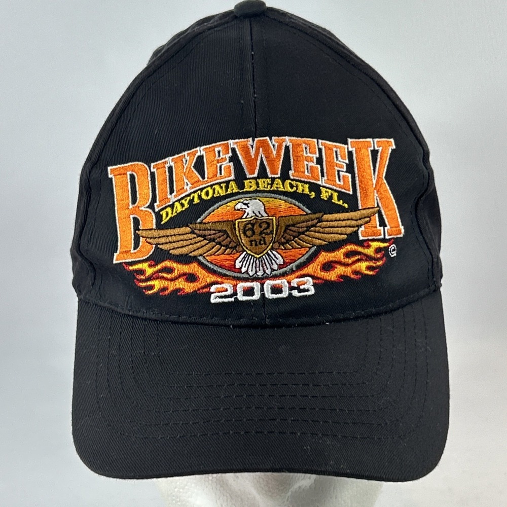 Vintage Bike Week Daytona Beach FL Hat Cap Snap Back 2003 62nd Eagle Flames